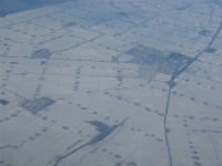 Besneeuwd landschap, Nederland, Noordoostpolder