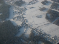 Besneeuwd landschap, BelgiÃ«, bij Zaventem